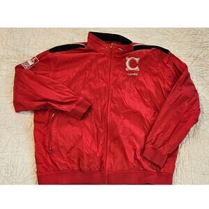 Coogi Men's Embroidered Full Zip‎ Active Windbreaker Hooded Jacket Size 6XL Red